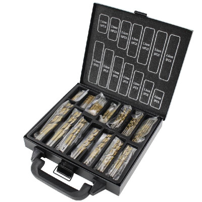 

99PCS High-speed Steel HSS Twist Drill Bits Set 15-10mm Titanium Coated Titanium-plated Hemp Drill Woodworking