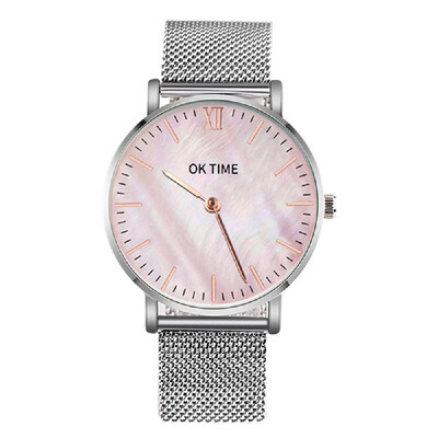

Simple Slim Watch Analog Quartz Waterproof Stainless Steel Mesh Strap Band Thin Casual Elegant Wrist Watches for Women Rose Gold