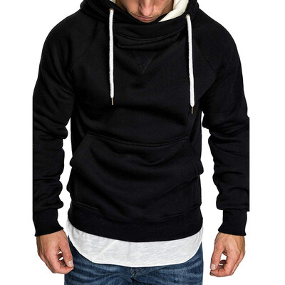 

Mens Solid Long Sleeve Hoodie Baggy Drawstring Pullover Sweatshirt Gym Sweater