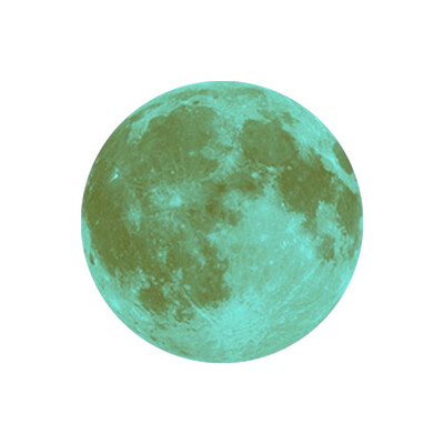 

〖Follure〗30cm 3D Large  oon Fluorescent Wall Sticker Removable Glow In The Dark Sticker