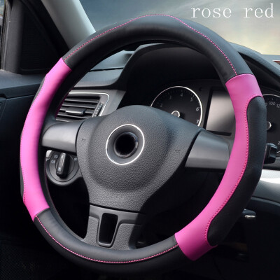 

1pcs Car accessory fashion Multi-color Breathable Micro Fiber Leather 363840cm car Steering Wheel Cover comfortable protection