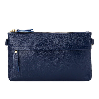 

Women Solid Color Multi Zip Long Phone Clutches Crossbody Shoulder Bag Pouch