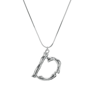 

Silvery Initial Letters Necklace Women Color Chain 2018 Fashion Long Necklaces Big Pendant Statement Necklace Collier Femme