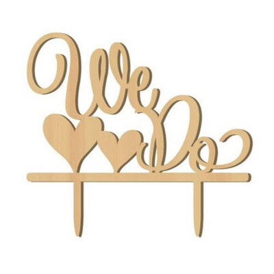 

US Stock Wooden Mr&Mrs Bride Groom Wedding Love Cake Topper Insert Party Decor