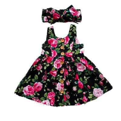 

Baby Girl Floral Dress Party Wedding Pageant Formal Dresses Sundress Clothes