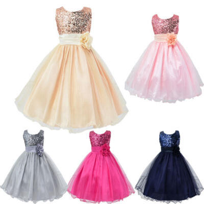 

Flower Girl Dress Lace Solid Baby Princess Pageant Party Bridesmaid Dresses UK