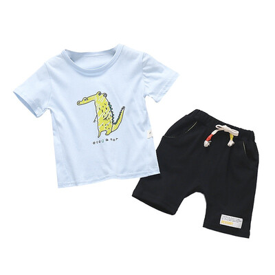 

Summer Baby Boys Clothes Short Sleeve Cartoon Animal Print Tops T-shirtShorts Kid Clothes Casual Outfits Sets