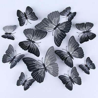 

12Pcs Wall Stickers PVC Butterfly Shape Wall Decal Sticker Home Living Room Nursery Refrigerator Stickers DIY Art Decoration Outdo