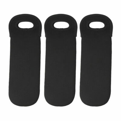 

3pcs Reusable Neoprene Gift Bag Single Bottle Wine Tote Holder Accessory Kit
