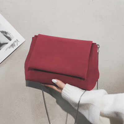 

Tailored Fashion Lady Scrub Retro Solid Color Joker Shoulder Bag Messenger Bag
