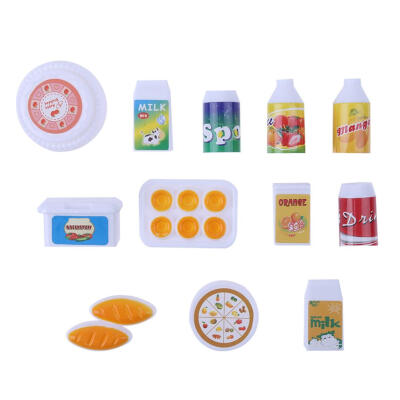 

12pcsSet Mini Simulation Food Drink Accessories for Girls Dolls Toys