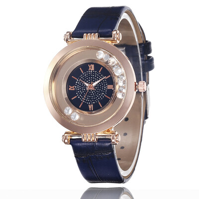 

Leather strap ladies watch starry sand sand Roman digital watch student simple quartz watch