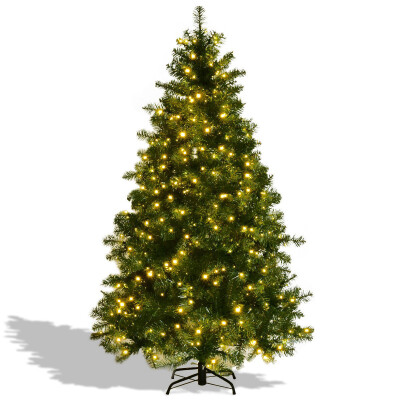 

Pre-Lit Artificial PVC Christmas Tree w LED Lights & Stand-7