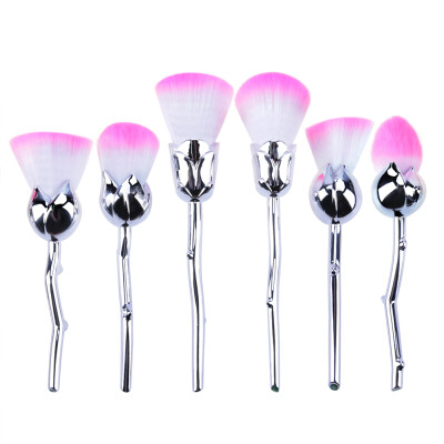 

6pcs Rose Shape Beauty Brush Foundation Powder Blush Makeup Cosmetic Tool