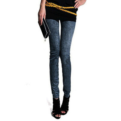 

〖Follure〗Women Denim Pants Pocket Slim Leggings Fitness Plus Size Leggins Length Jeans