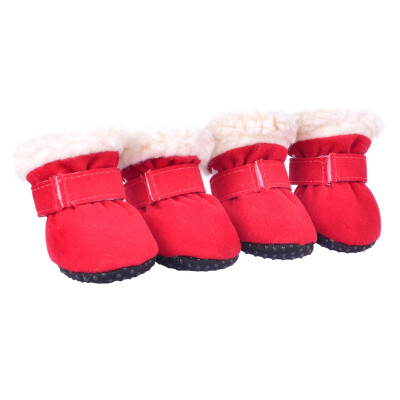 

4 Pcslot Waterproof Warm Dog Shoes for Winter Anti-slip Wear-resistance Pet Dog Shoes