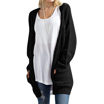 

Autumn&Winter Womens Knit Cardigan Coat Loose Casual Pocket Warm Sweater Coat