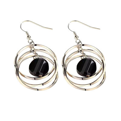 

Elegant Geometric Hollow Circle Pendant Hook Earrings Women Party Jewelry Gift