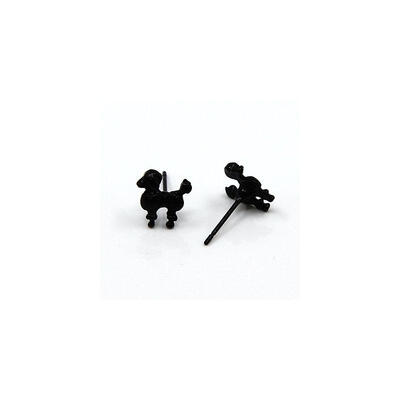 

Alloy Ear Studs Spray Painted Fluorescent Dog Black 9x8x2mm Pin 07mm