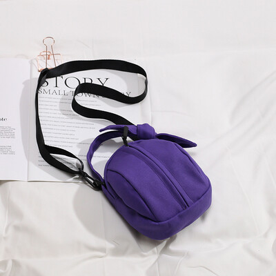 

Bag female 2019 new summer wild bow Messenger bag Korean version of the simple ins canvas shoulder bag