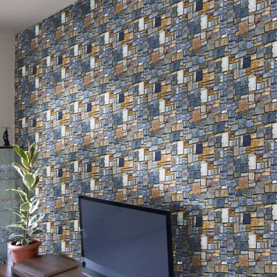 

〖Follure〗3D Wall Paper Brick Stone Rustic Effect Self-adhesive Wall Sticker Home Decor