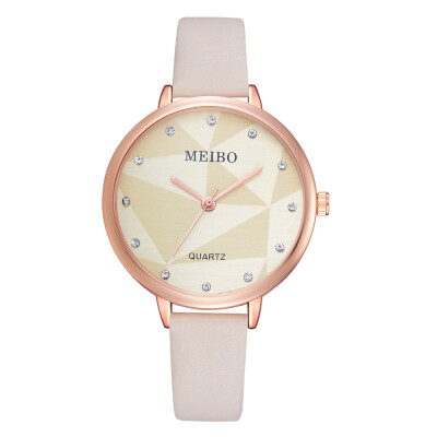 

Korean version of the small fresh female student watch casual simple fine strap quartz strap with rhinestone exquisite scale