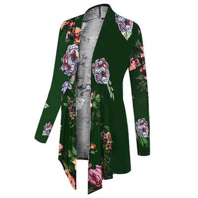 

Toponeto Women Winter Long Sleeve Printing Plus Size Open Blazer Cardigan Coat