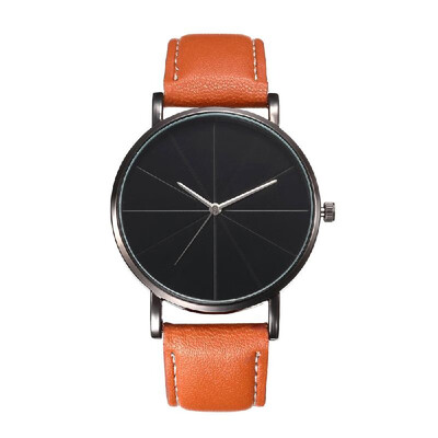 

Women Fashion Super Simple PU Leather Band Watch Lady Alloy Case Quartz Wrist Watch