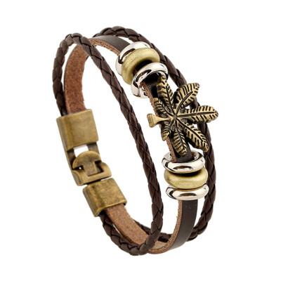 

Retro Rope Leather Mens Bracelets Leather Rope Hand Woven Bracelet For Men Rope Braided Eye Bracelet Male Female Bracelet