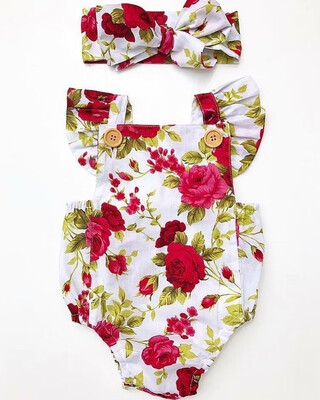 

Floral Infant Baby Girls Bodysuit Romper Summer Headband Sunsuit Outfit Set Clothes
