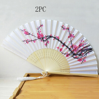 

〖Follure〗2 x Folding Fan With Hollowed Bamboo Hand Holding Fans For Wall Decoration Gifts