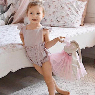 

Summer Newborn Baby Girls Ruffled Romper Bodysuit Playsuit Outfits Clothes