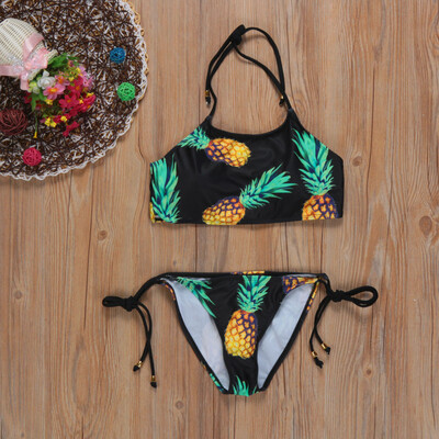 

Roseonmyhand Women Bikini Set Pineapple Swimsuit Backless Bikini Brazilian Swimwear
