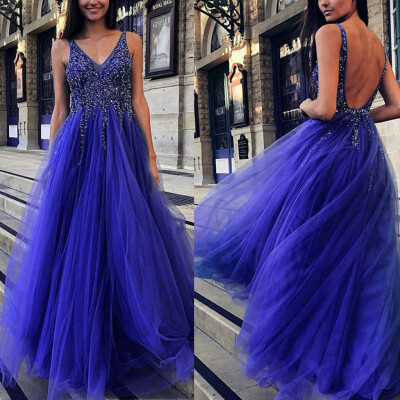 

〖Follure〗Women Formal Prom Long Sequin Patchwork Dress Evening Party Long Maxi Dress