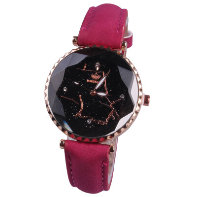 

Womens quartz watch pattern personality Korean fashion leather