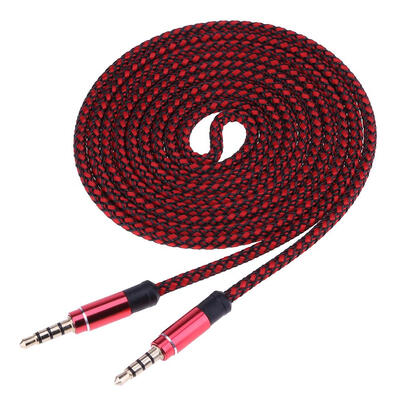 

15M 35mm Male To 35mm Male Weaving Audio Cable Car AUX Auxiliary Wire