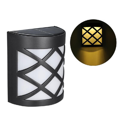 

6LED Solar Powered Wall Light Outdoor Garden Fence Light Energy-saving Water-resistant Semicircle Wall Lamp for Walkway Pathway Ya