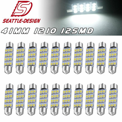 

20X Pure White 41MM Festoon LED Dome Map License Interior Light bulb 211-2 212-2