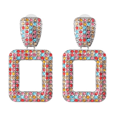 

2019 new Fashion za Brand crystal geometirc Drop Earring For Women Party Gifts ethnic Statement rhinestone Earrings Jewelry