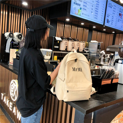

Fashion Girl Pure-colour schoolbag Female Korean version High School Backpack College Students Sen Department ins Shoulder Pack Su