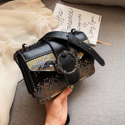 

Chic casual bag texture retro chain small square bag new 2019 casual womens shoulder bag Messenger bag