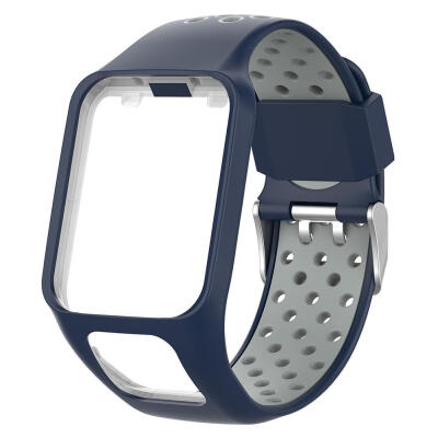 

Silicone Watchband Wrist Band Bracelet Strap wCase for TomTom Series 2 3