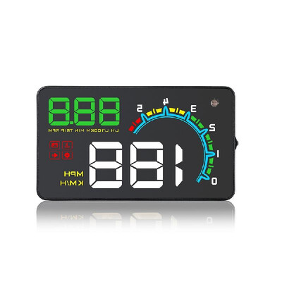 

Car HUD Head Up Display 4" Four-stage Overspeed Alarm with OBD II EUOBD Interface Windshield Projector Multiple-Color Bright Speed