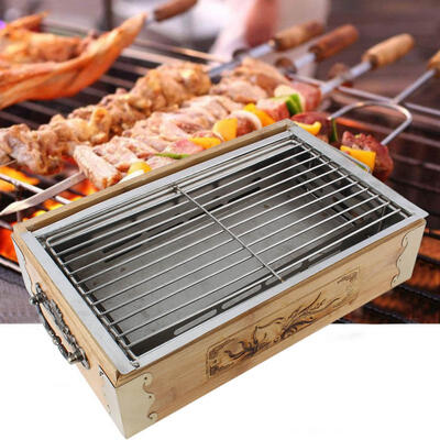 

Greensen Household Outdoor Barbecue Grill Portable Square Barbecue Cooking Tools Charcoal Baking Tray