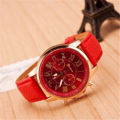 

Three-eye watch PU belt three-eye quartz watch hot sale double-faced womens watch Yiwu spot specials
