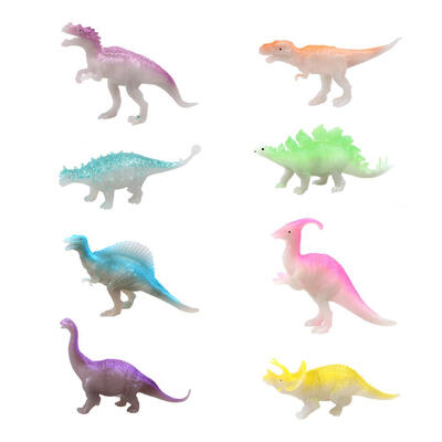 

8pcs Mini Luminous Dinosaur Set Plastic Model Educational Toys Kids Gift