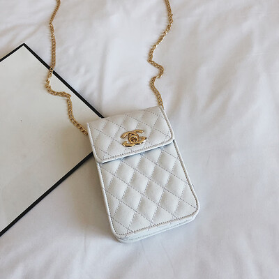 

2019 new casual temperament Sen wild Messenger cell phone bag Korean fashion simple rhombic chain shoulder bag