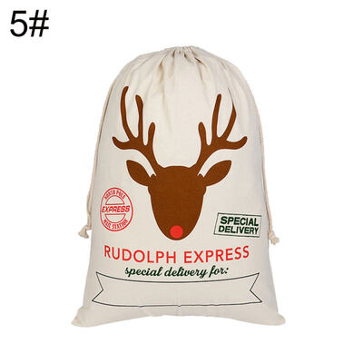 

Christmas Santa Claus Deer Pattern Gift Bag Goody Pouch Backpack with Drawstring