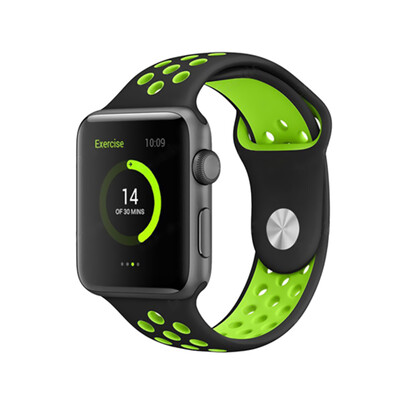 

Two-Colored Silica Gel Lightweight Watch Band Sport Breathable Watch Strap For Apple Watch 432