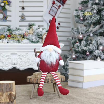 

〖Follure〗Christmas Faceless Doll Santa Long Leg Plush Ornament Décor Kid Toy Gift